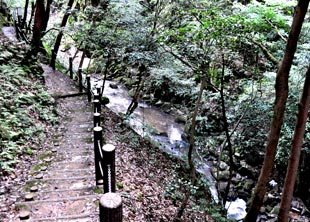 雲見の滝の遊歩道